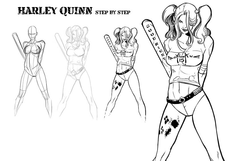 pasquale-qualano-portfolio-sketches-Harley-Quinn-Wip---
