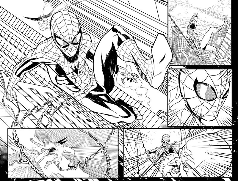 pasquale-qualano-portfolio-sketches-Spiderman-Test-Page---